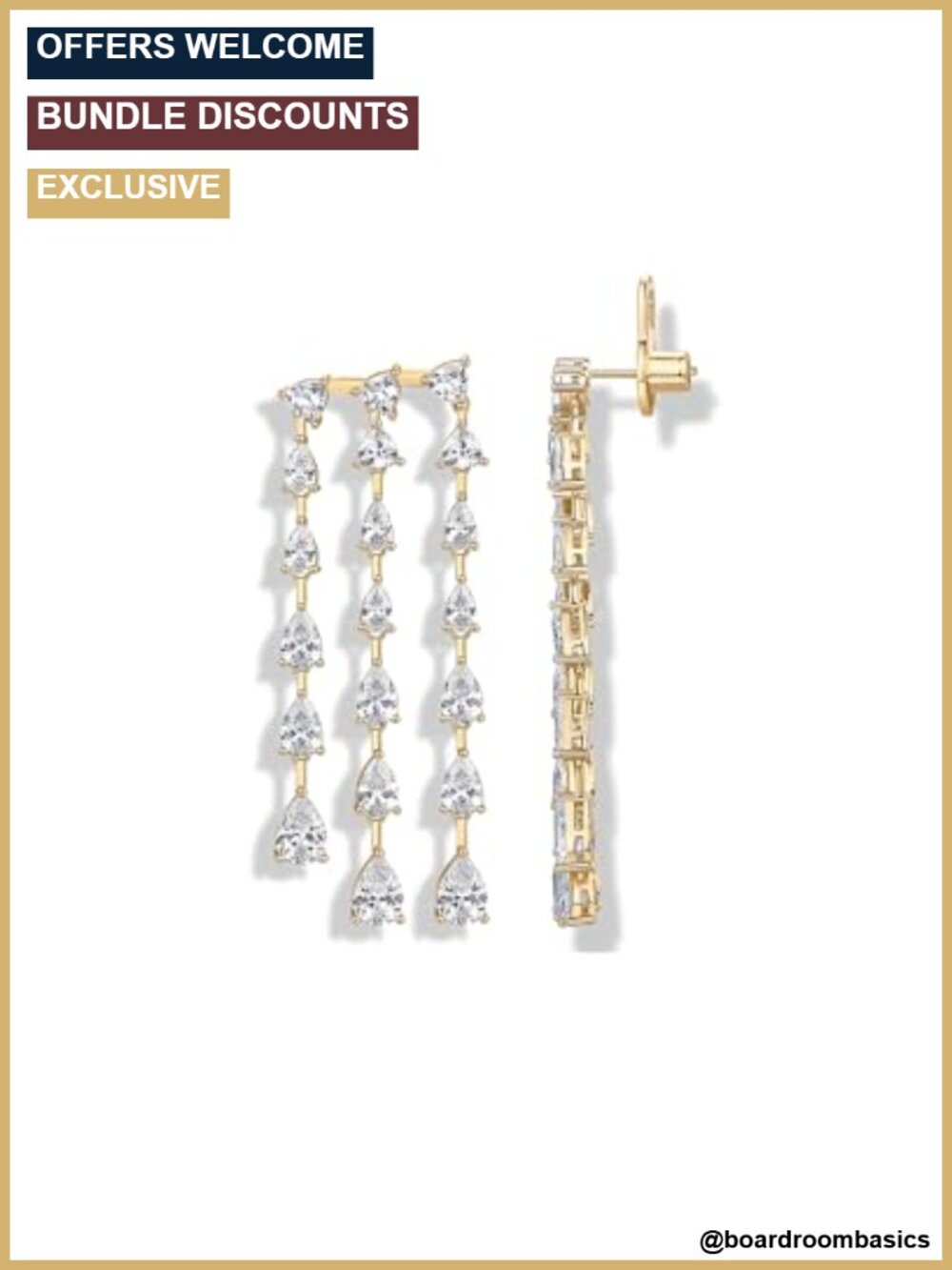 14K Gold Plated Long Tassel Dangle Earrings 925 Sterling Silver Posts